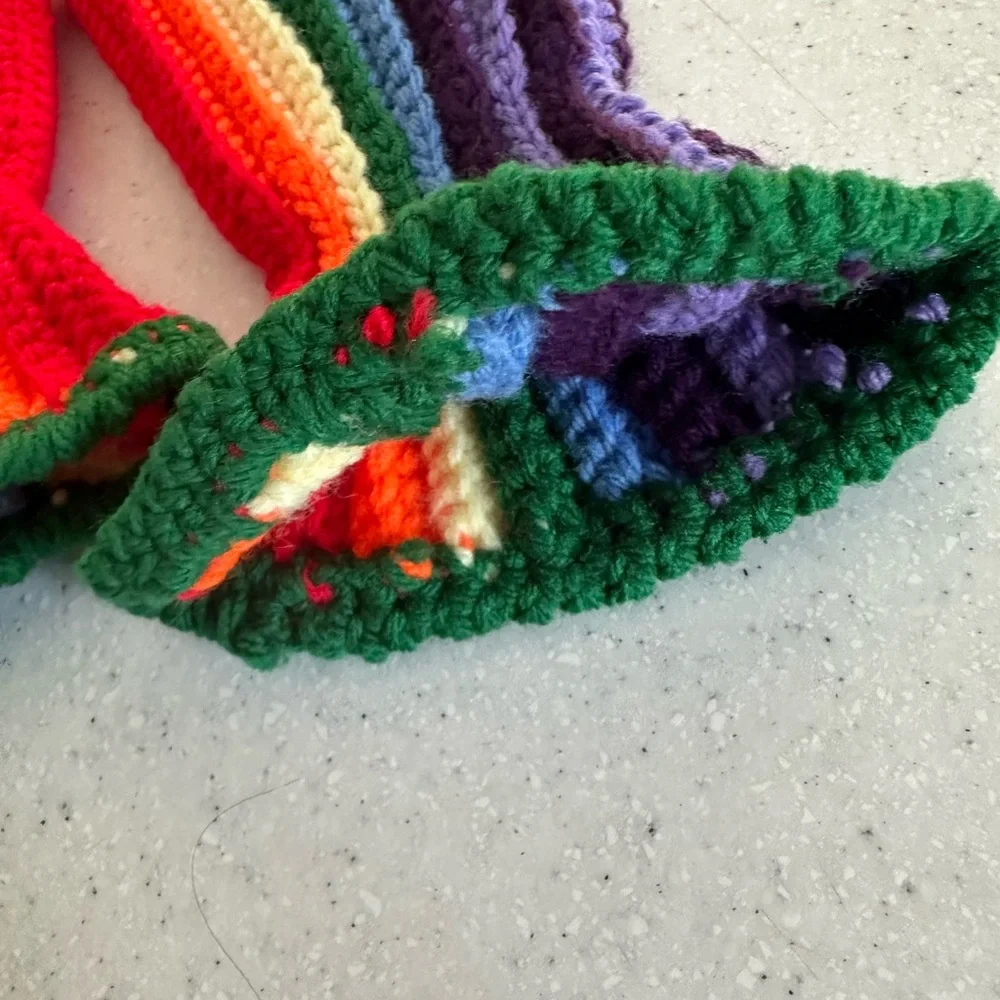 Handmade Crocheted Rainbow 🌈 Girl’s Mittens! So Cute! Outerwear. Multicolored